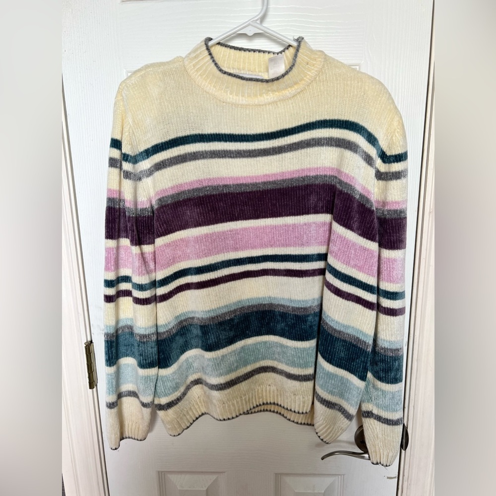 Alfred Dunner 80s 90s chenille velour pullover sweater size large - Picture 3 of 7